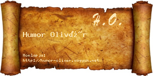 Humor Olivér névjegykártya